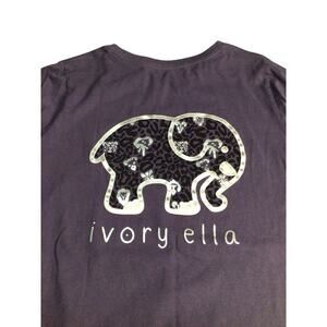 Ivory And Ella Long Sleeve Women's Shirt Size XS Purple Elephant Animal Print